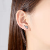 Sterling Silver Angel Wings Earrings Pan Stud Earrings