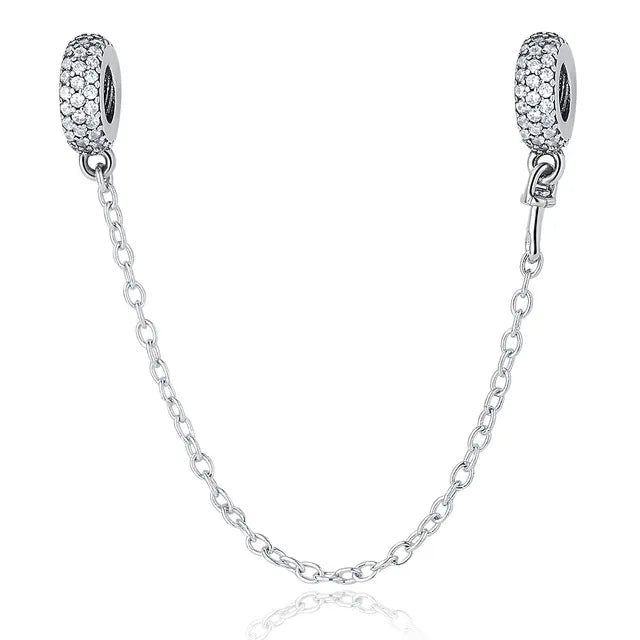 925 Silver Charm Safety Chain Beads for Bracelets DIY Jewelry