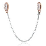 925 Silver Charm Safety Chain Beads for Bracelets DIY Jewelry