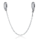 925 Silver Charm Safety Chain Beads for Bracelets DIY Jewelry