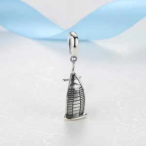 925 Silver Dubai Burj Al Arab Dangle Charm for Bracelets