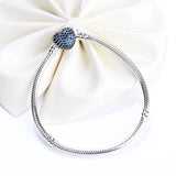 925 Silver Pink Rose Red Moment Heart Bracelet for European Charm Bracelets