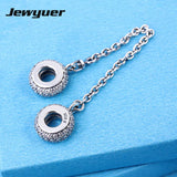 Autumn Silver Pave Safety Chain Charm Bracelet