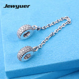 Autumn Silver Pave Safety Chain Charm Bracelet