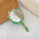 Autumn Winter Retro Handheld Makeup Mirror Sweet Style Acetate Small Mirror