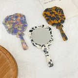 Autumn Winter Retro Handheld Makeup Mirror Sweet Style Acetate Small Mirror
