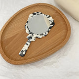 Autumn Winter Retro Handheld Makeup Mirror Sweet Style Acetate Small Mirror
