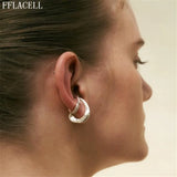 Punk Double Layer Ear clip Zircon Earring