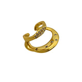 Punk Double Layer Ear clip Zircon Earring