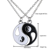 Yin Yang BFF Charm Pendant Necklaces for Couples