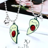 Avocado Heart BFF Necklace Set for Kids Girl Women