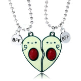 Avocado Heart BFF Necklace Set for Kids Girl Women