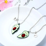 Avocado Heart BFF Necklace Set for Kids Girl Women