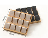 Beige Velvet Bamboo Jewelry Tray Beads Organizer Box Wedding Earring Holder