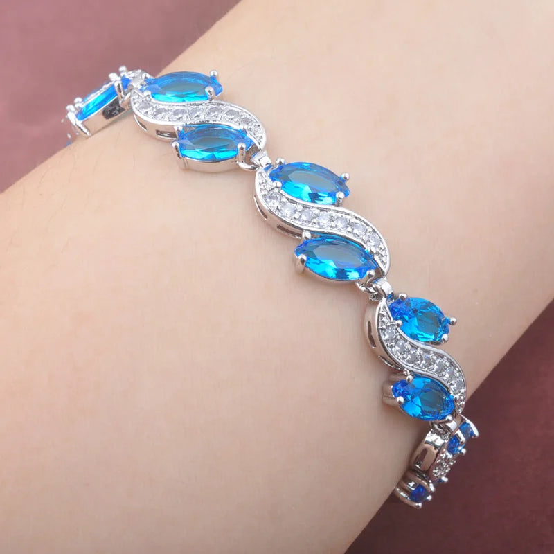 Sky & Zirconia 925 Silver Women's Bracelet