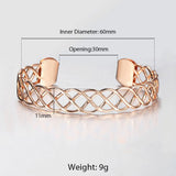 Women's 585 Rose Gold Bangle Bracelet - Twisted Carved Braided Jewelry