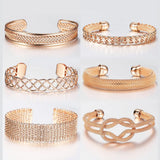 Women's 585 Rose Gold Bangle Bracelet - Twisted Carved Braided Jewelry