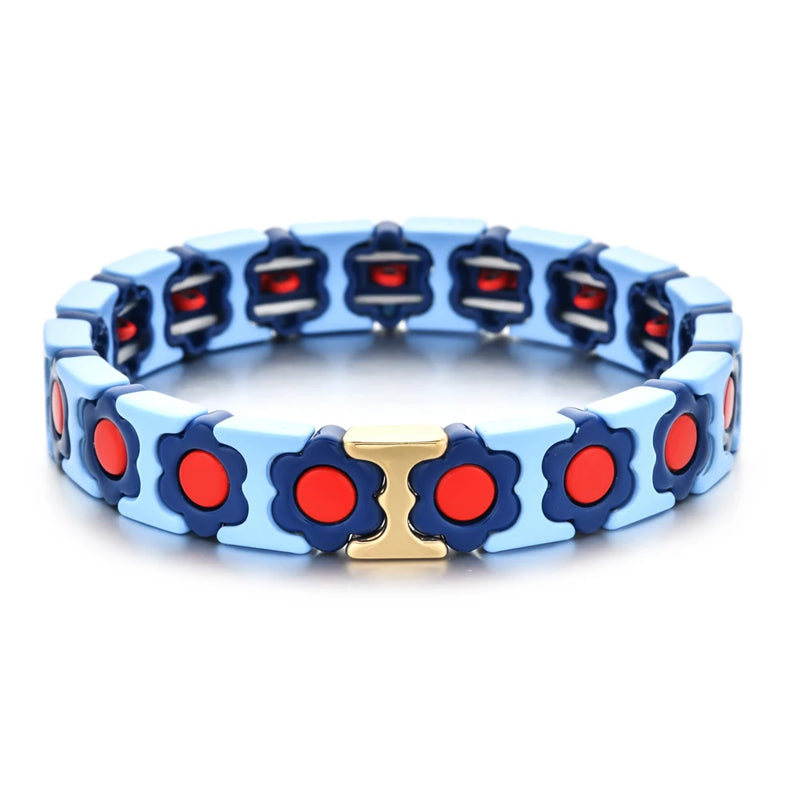 Colorful Daisy Beaded Bracelets Elastic Wristband Women Jewelry