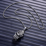 Barber Shop Chair Men's Pendant Necklace Two-Tone Punk Chain