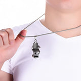 Barber Shop Chair Men's Pendant Necklace Two-Tone Punk Chain