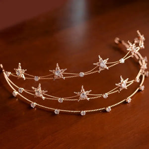 Baroque Star Crown Rhinestone Tiara Headdress