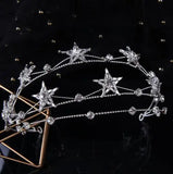 Baroque Star Crown Rhinestone Tiara Headdress
