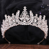 Green Crystal Bride Crown Bridal Tiaras Wedding Jewelry