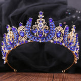 Green Crystal Bride Crown Bridal Tiaras Wedding Jewelry