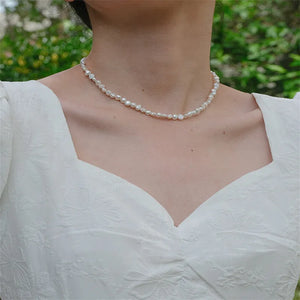 Baroque Freshwater Pearl Necklace 925 Silver Clasp