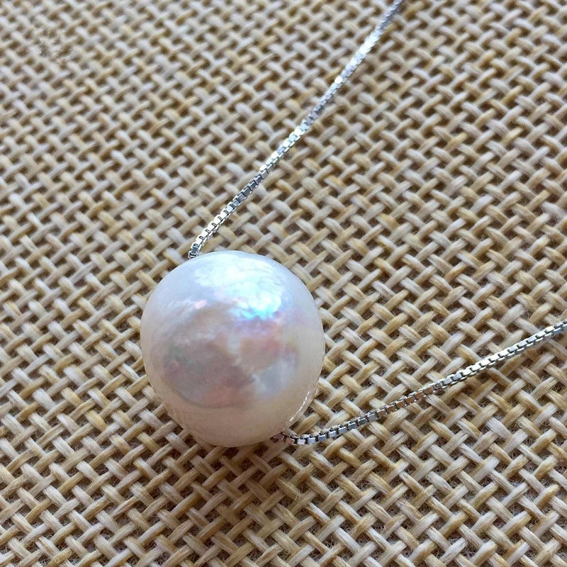 Baroque 13-14MM Pearl 925 Silver Necklace