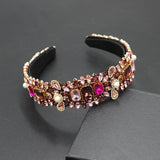Baroque Pearl Rhinestone Headband for Prom Travel Gift