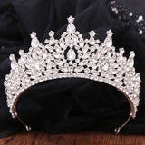 Red Crystal Bride Crown Bridal Tiaras Royal Queen Wedding Hair Jewelry