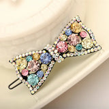 Colorful Rhinestone Bow Hair Clips Barrettes