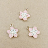 Bauhinia Flower Charms 60pcs 14*16mm Enamel Alloy Jewelry Pendant