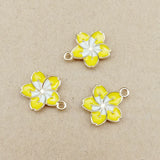 Bauhinia Flower Charms 60pcs 14*16mm Enamel Alloy Jewelry Pendant