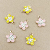 Bauhinia Flower Charms 60pcs 14*16mm Enamel Alloy Jewelry Pendant