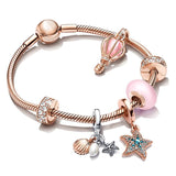 Ocean Series Charm Bracelets With Silver Plated Snake Chain - High Jewelry Gift