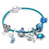 Ocean Series Charm Bracelets With Silver Plated Snake Chain - High Jewelry Gift