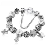 Beaded Bracelet with Butterfly Love Pendant