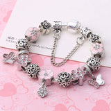 Beaded Bracelet with Butterfly Love Pendant