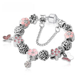 Beaded Bracelet with Butterfly Love Pendant