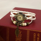 Beaded Leather Bracelet Watch Women Adjustable Fashionable Student Jewelry Sets