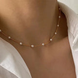 Pearl Choker Necklace for Women Kpop Goth Chocker Jewelry Pendant Collar