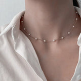 Pearl Choker Necklace for Women Kpop Goth Chocker Jewelry Pendant Collar