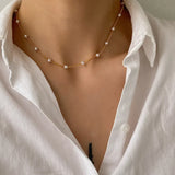 Pearl Choker Necklace for Women Kpop Goth Chocker Jewelry Pendant Collar