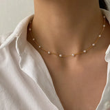Pearl Choker Necklace for Women Kpop Goth Chocker Jewelry Pendant Collar
