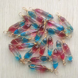 Glass Copper Wire Pendants for Jewelry Making - 24pcs