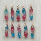 Glass Copper Wire Pendants for Jewelry Making - 24pcs
