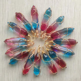 Glass Copper Wire Pendants for Jewelry Making - 24pcs