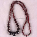 5-11mm Garnet Round Beads Necklace for Women